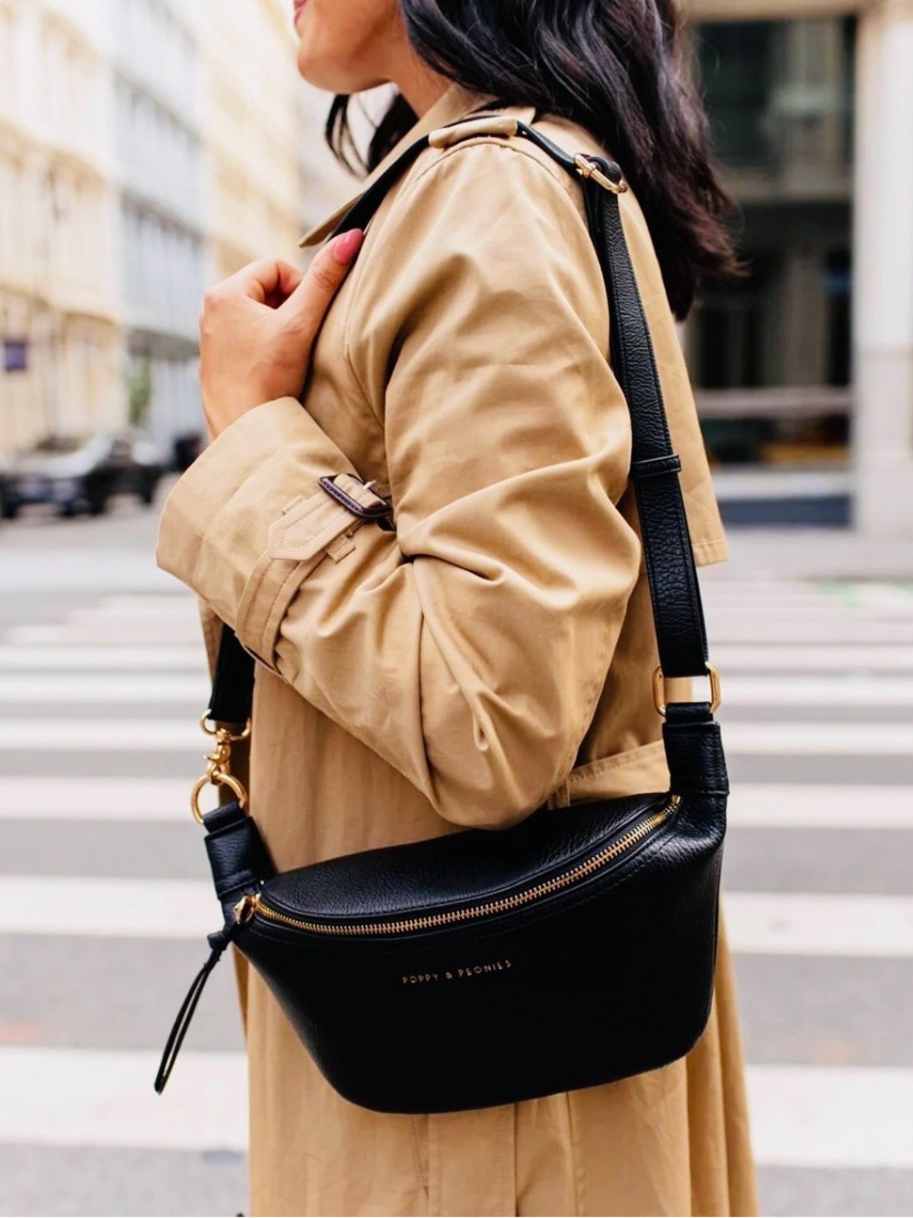 Poppy & Peonies the SIDEKICK Belt Bag and Crossbody in Black - Picture 7 of 7